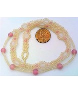 Rose Quartz Beaded Daisy Chain Necklace - $10.40