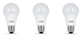Lot of 3 Feit Electric A800/830/5KLED/4 Warm White LED Bulb 800 Lumens 3000K 10W - $9.89