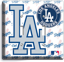 Los Angeles Dodgers La Baseball Team 2 Gang Light Switch Plate Man Cave Hd Decor - $13.94