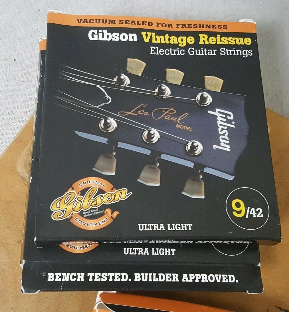 Gibson Vintage Reissue Pure Nickel Wound Electric Strings Ultra Light 942 Strings
