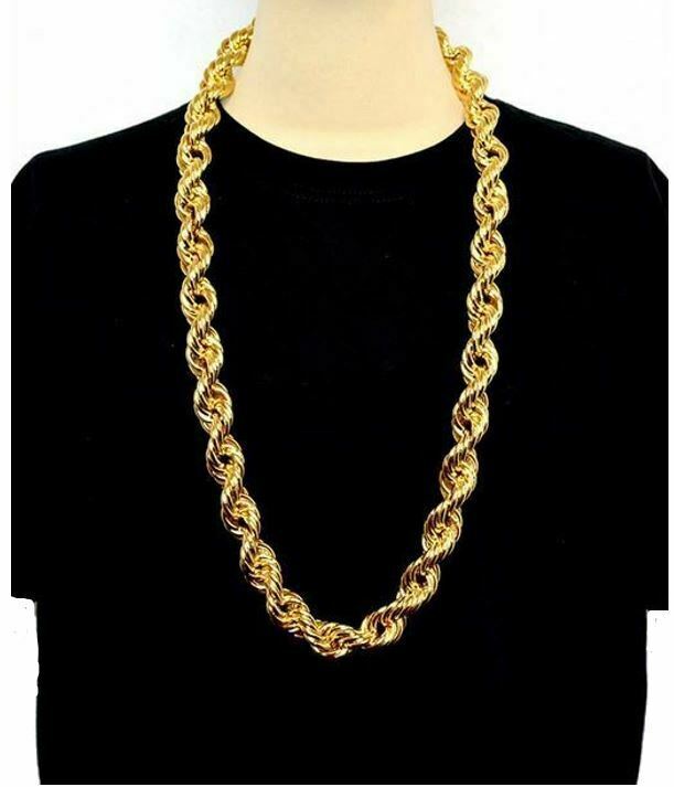 Hip Hop 14K Gold Plated Large 20mm 36" inch NWA Run DMC Rope Chain