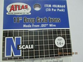 Atlas # BLMA60 18" Drop Grab Irons .007 Wire 20 Pack N-Scale image 4