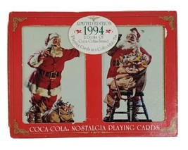 Coca Cola Playing Cards Sealed Santa Claus Tin 1994 Limited Edition 2 Ca... - $14.40
