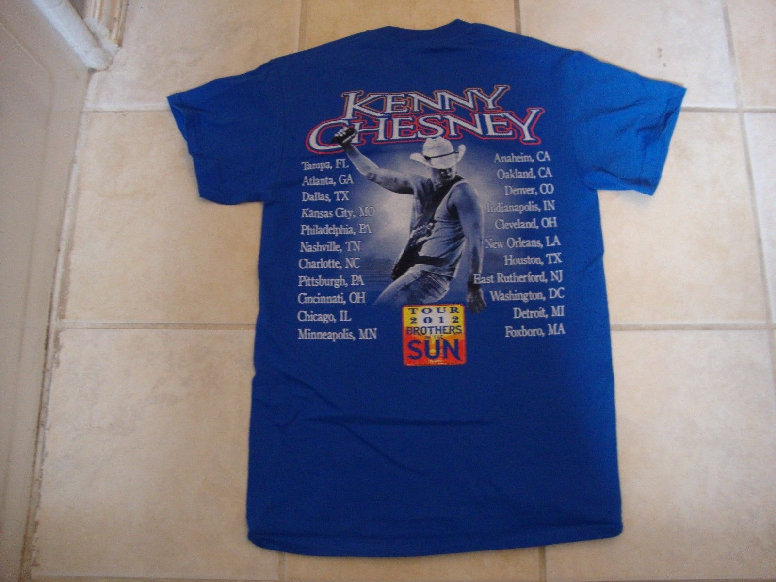 Kenny Chesney Brothers Of The Sun 2012 Concert Tour Blue T Shirt Size S