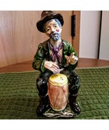 Wales Old Man Figurine Gentleman Musician Hobo Bongo Drum Porcelain Japan - $30.00
