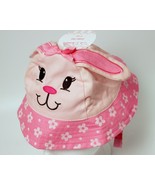 Pink Baby Critter Bucket Hat Puppy with Flowers So Adorable 6-12 Months - $2.49
