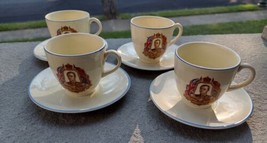 Set of 4 Demitasse Tea Cup Saucer Edward VIII Coronation 1937  Souvenir - $129.00