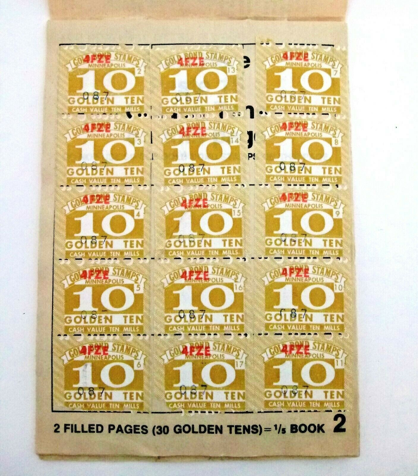 Vintage Collectible S & H Green Top Value Gold Bond Stamps Full Partial