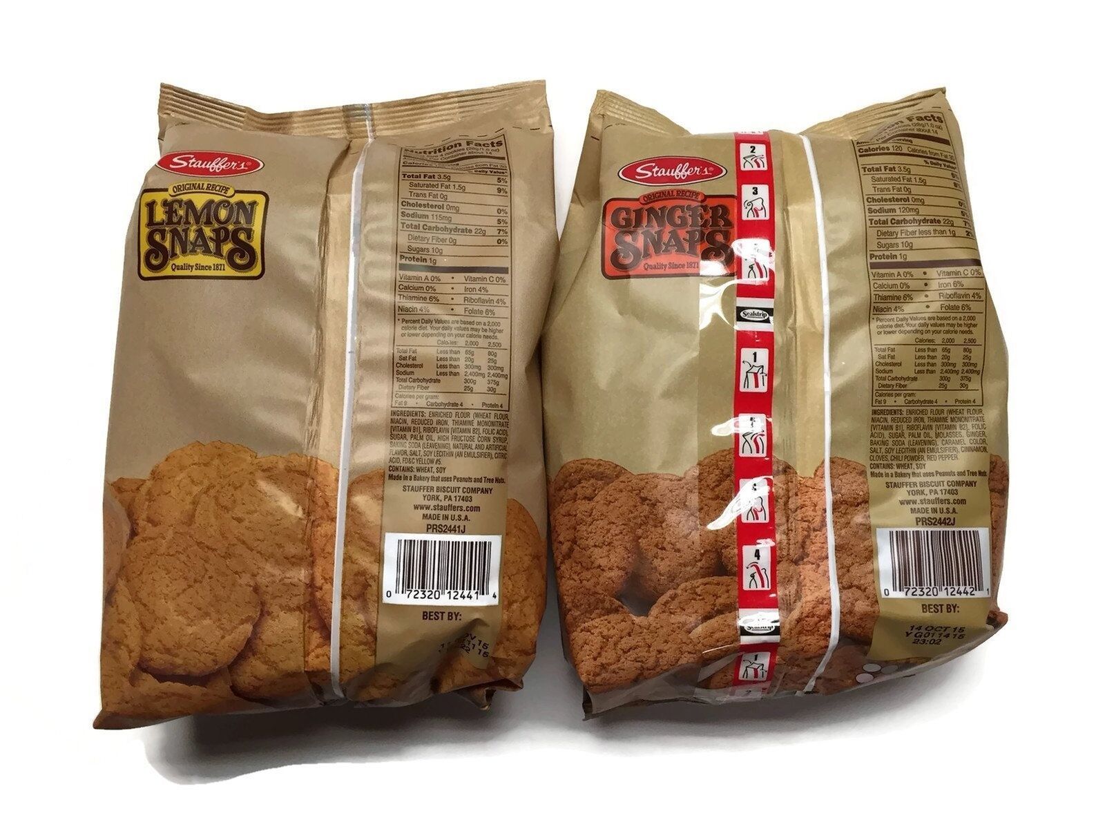 Stauffer's 2pk Snaps Cookies Variety Ginger Snaps & Lemon Snaps, 14