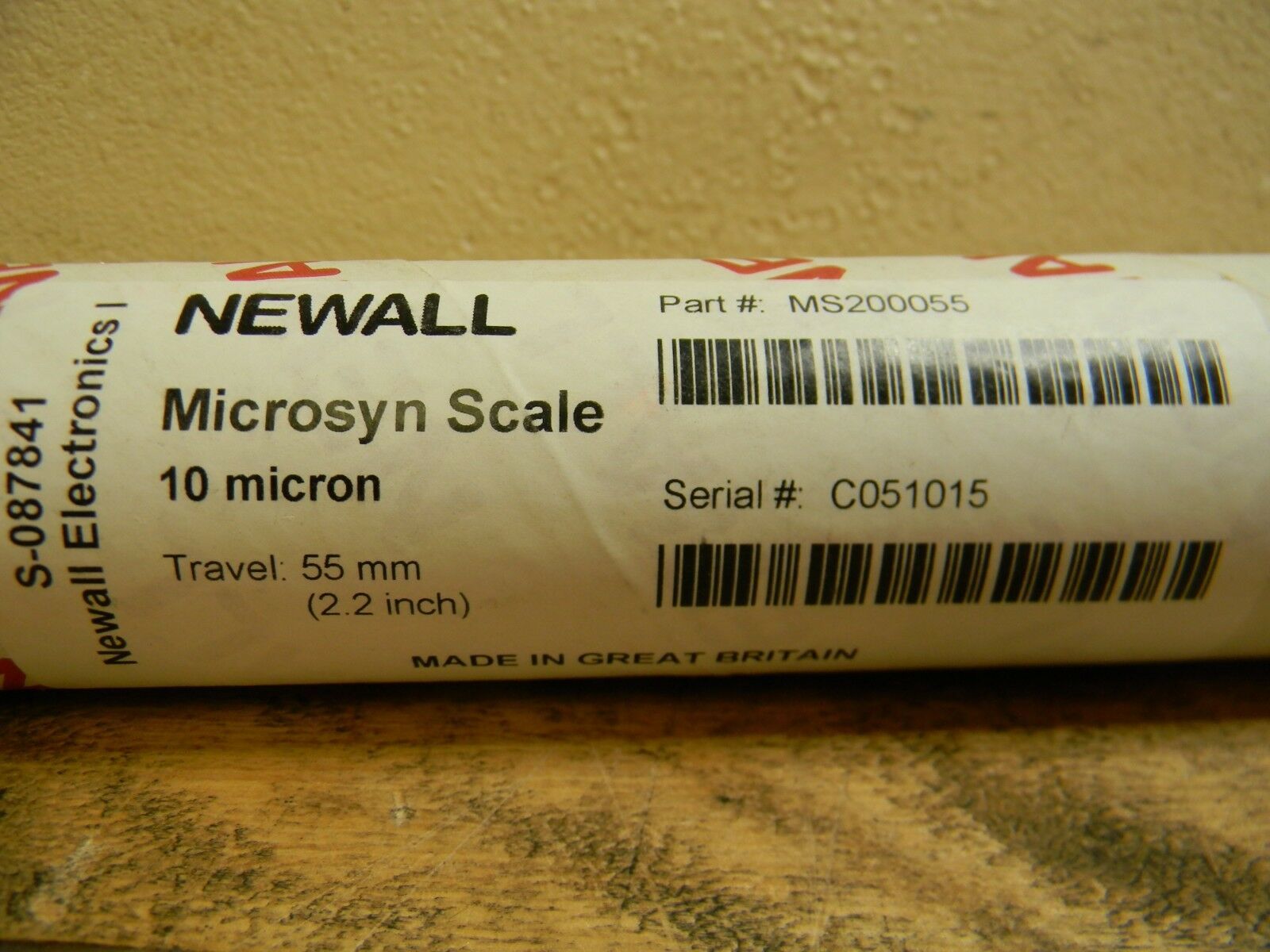 Newall Microsyn Linear Encoder Scale 2.2" Travel 55mm 10 Micron