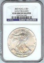 2007 Early Release Gem Unc Silver Eagle - $72.76