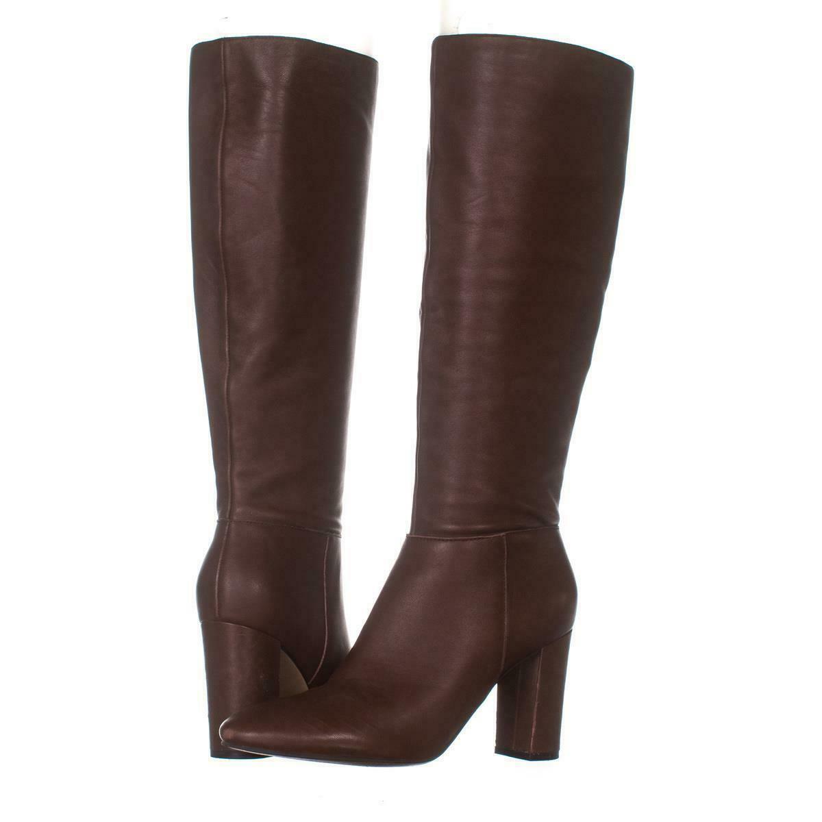 Marc Fisher Zimra Knee High Riding Boots 757, Medium Brown Leather, 8 ...