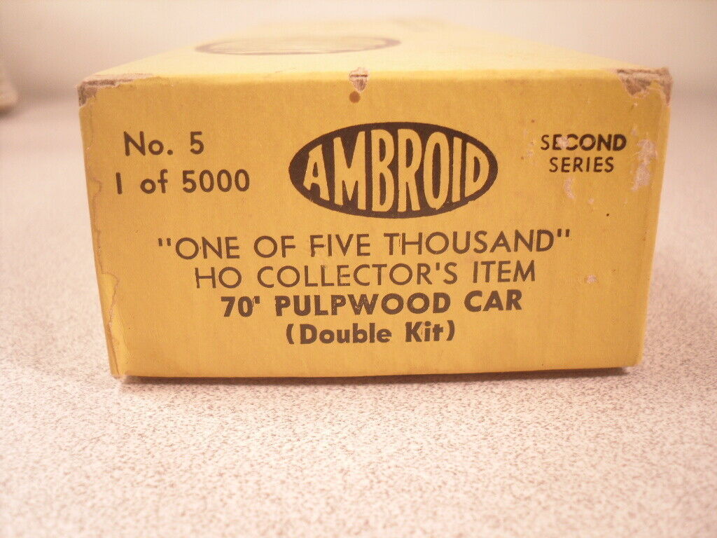 BAR MEC 70' Pulpwood Flatcar Ambroid 1 of 5000 HO Wood Double Car Kit 5 ...