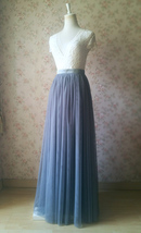 Gray Tulle Skirts for Bridesmaids Plus Size Full Long Wedding Tulle Skirt Outfit image 3