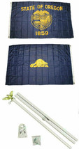 3x5 State of Oregon 2ply Flag White Pole Kit Set 3'x5' - $24.88