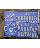 lot of 2 decals 3X6.5 USAF US Air Force Proudly served Vet Veteran outsi... - $9.90