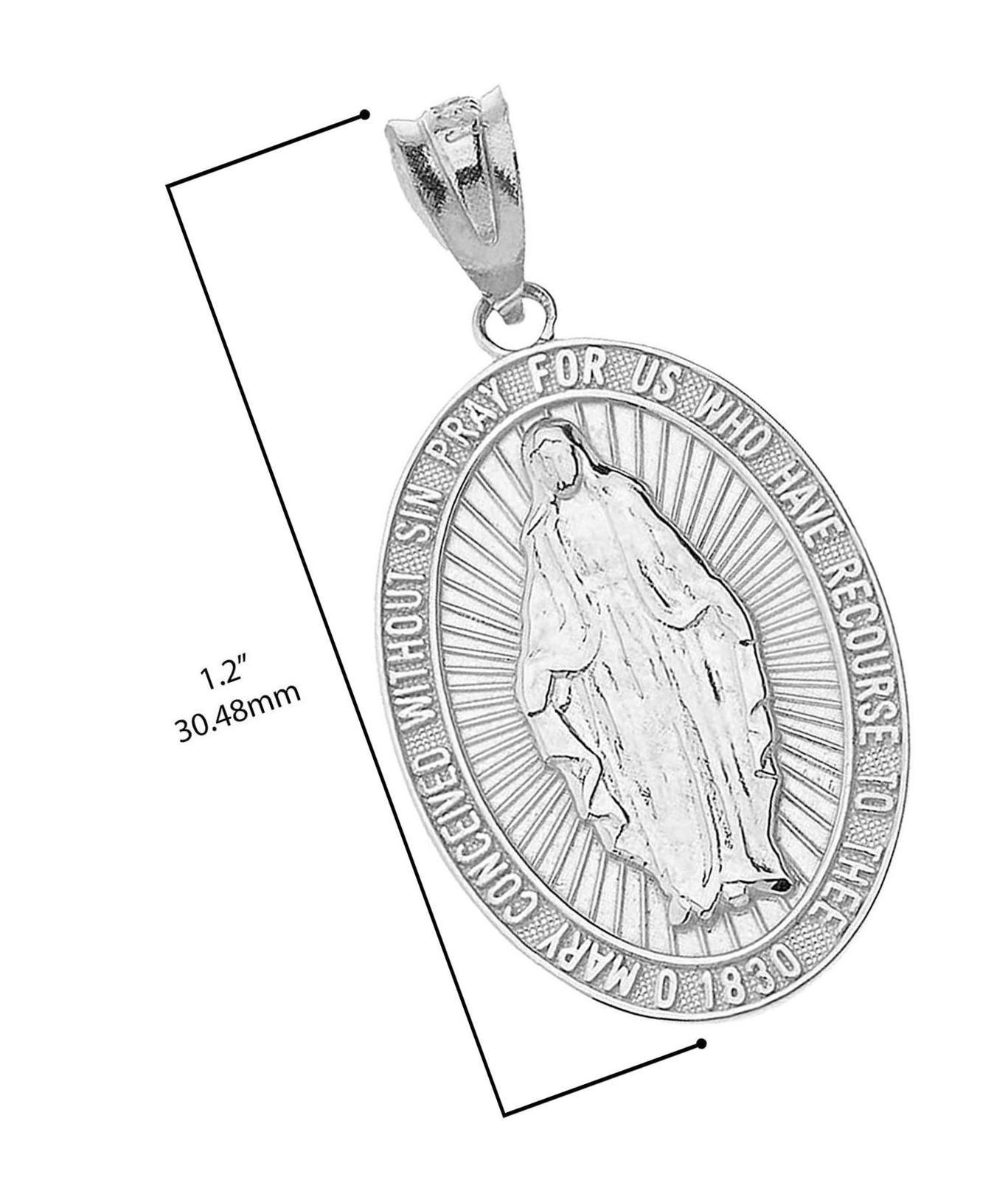 .925 Sterling Silver Miraculous Medal Of Blessed Virgin Mary - Medals