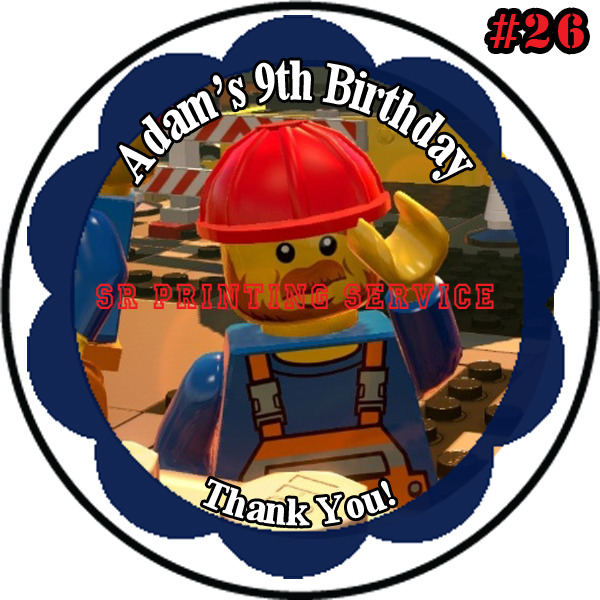 Lego The Movie Birthday Stickers 1 Sheet Round Personalized Custom Made ...