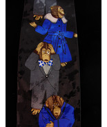 Designer Handmade silk tie - Monkeys in smoking jackets - renaissance gi... - $125.00