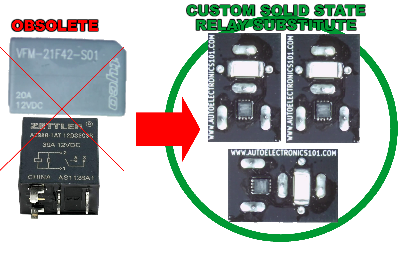 Set of 3 CUSTOM SOLID STATE RELAYS for Dodge Ram Trailer Turn Lamp