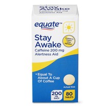 Equate Stay Awake Caffeine Alertness Aid Tablets, 200 mg 80 Count  Sleeplessnes. - $9.89