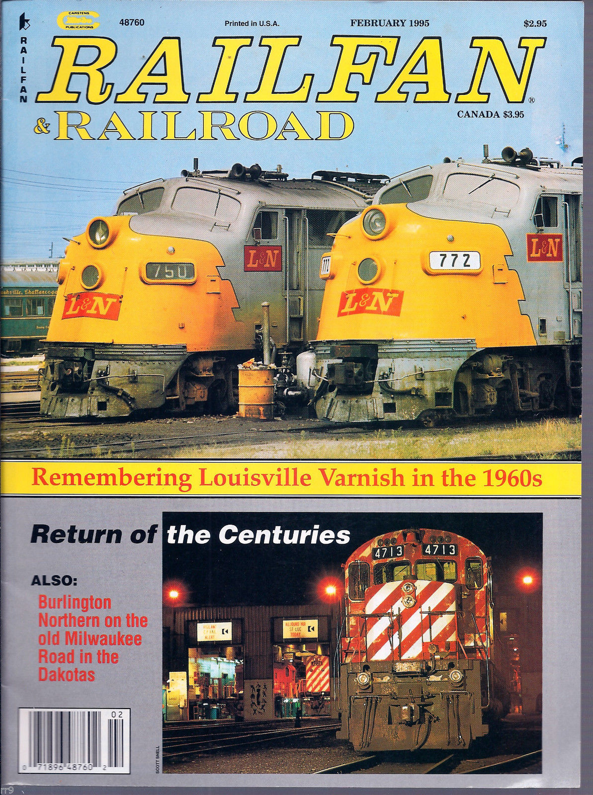 Railfan & Railroad Magazine February 1995 Return Of The Centuries ...