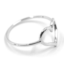 SOLID 18K WHITE GOLD HEART LOVE RING, 10mm DIAMETER HEART CENTRAL MADE IN ITALY image 2