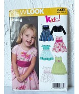 Simplicity New Look 6448 Short Slv/Sleeveless Dress Jacket Toddler 1/2-4... - $9.45