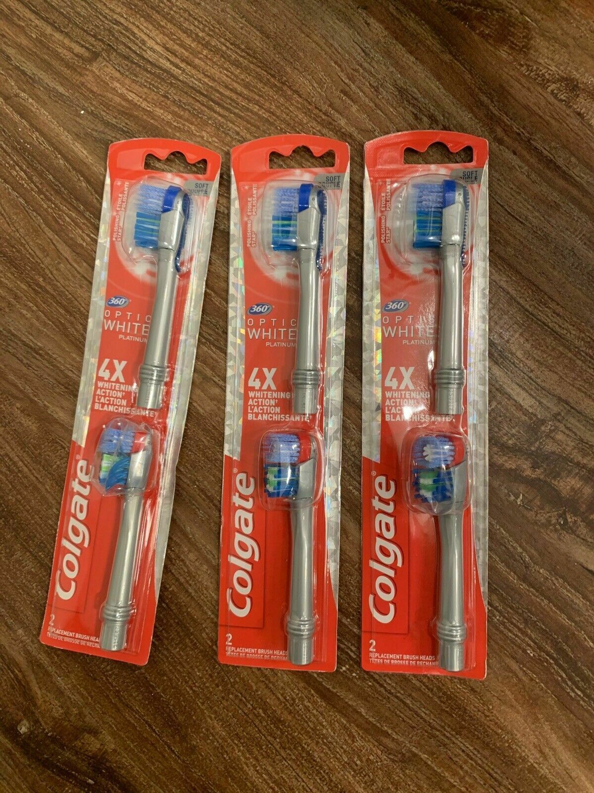 Lot of 6 New Soft Colgate 360 Optic White Platinum Replacement Brush Heads Seald