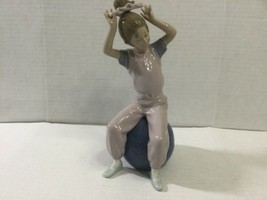LLADRO NAO Spain Exercise Girl Figurine Pink Sweat Clothes Exercise Ball... - $92.00