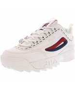 Fila Women&#39;s Disruptor II Premium Repeat Sneakers 6 White/Navy/Red - $79.30
