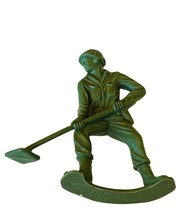 Toy Soldier Army Men vtg 5&quot; plastic military Tim Mee Marx green Land Min... - $16.78