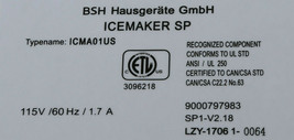11012681 Bosch Refrigerator Ice Maker Genuine OEM Part image 2