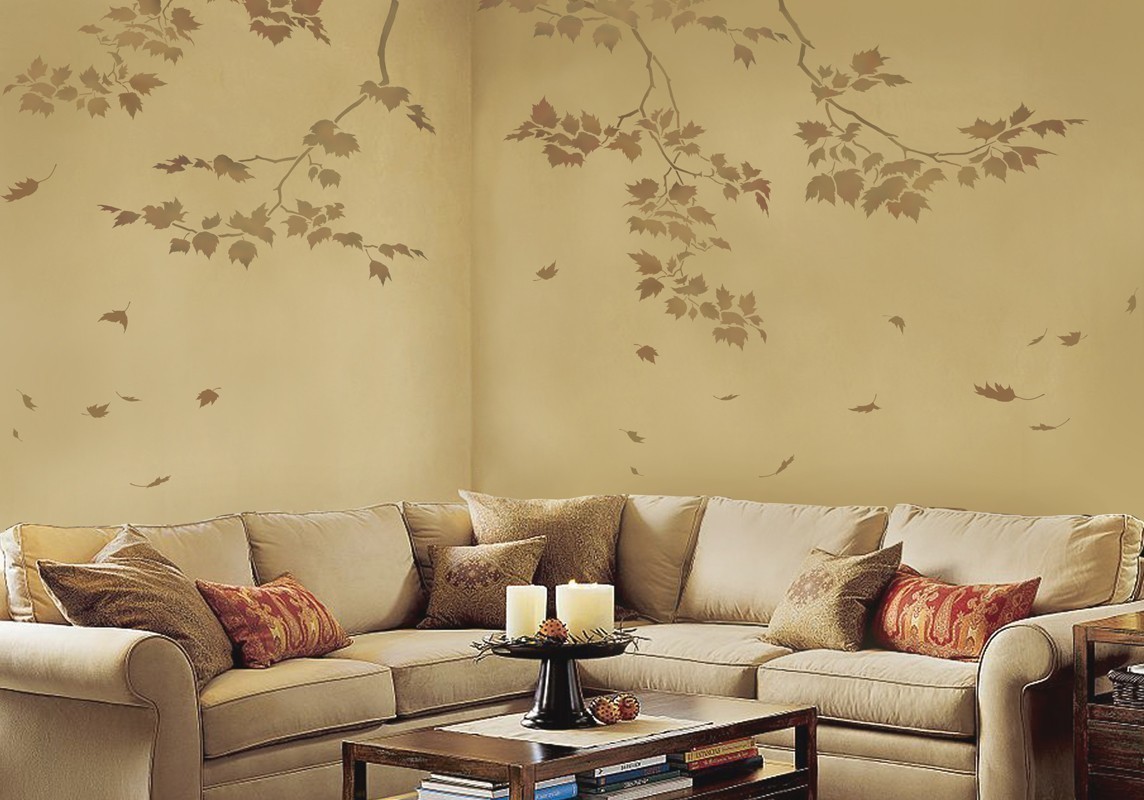 large wall stencils for living room