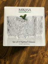 Mikasa Claremont Crystal Highball Glasses Set of 4!!!  NEW IN PACKAGE!!! - $49.99