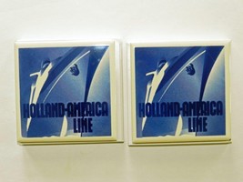 NEW IN PRESENTATION BOX!  HOLLAND AMERICA LINE® DELFT TILE COASTERS x2 - $10.95