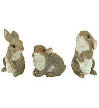 The Bunny Den Rabbits Garden Animal Statues, 5 Inch, Set of Three, Multi... - $148.49