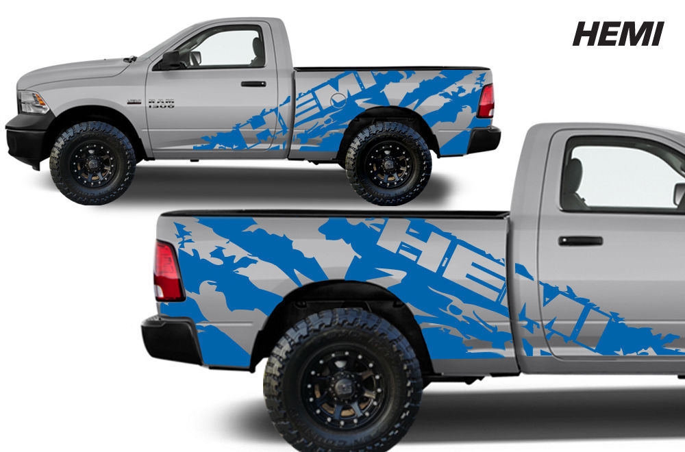 Vinyl Decal Graphic HEMI Wrap Kit 2009-18 Dodge Ram 1500/2500/3500 6.5 ...