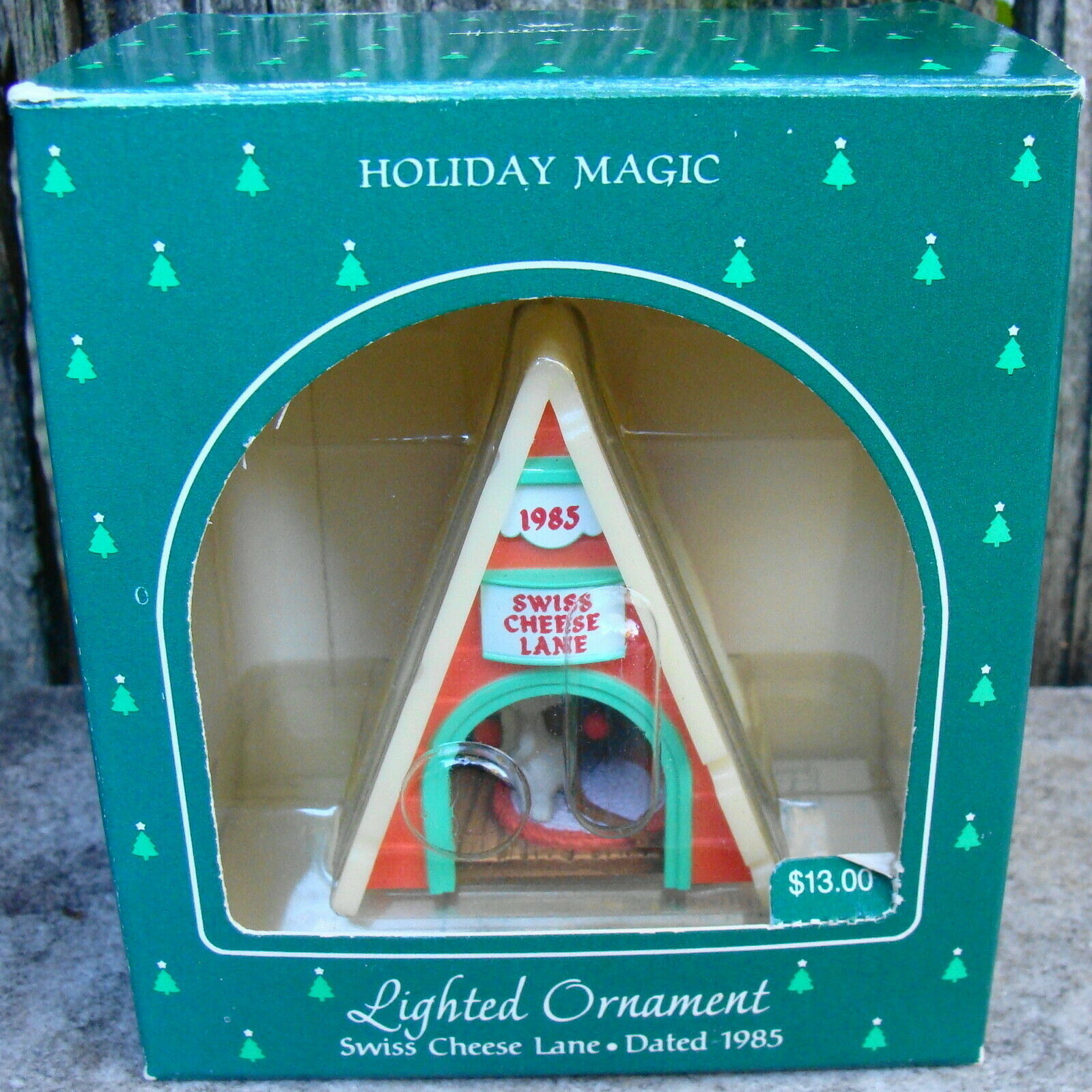 Primary image for 1985 Swiss Cheese Lane Lighted Holiday Magic Hallmark Ornament Mouse Family