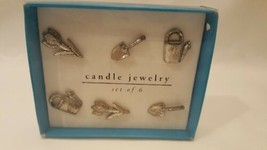 Pier 1 Decorative Silver Metal Candle Jewelry Ornaments Flowers Gardening Set 6 - $10.00