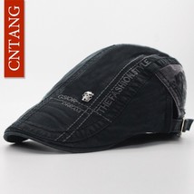 CNTANG Casual Letter Embroidery  Beret Cotton  Cap For Men  Fashion Hat Retro Fl - $40.84