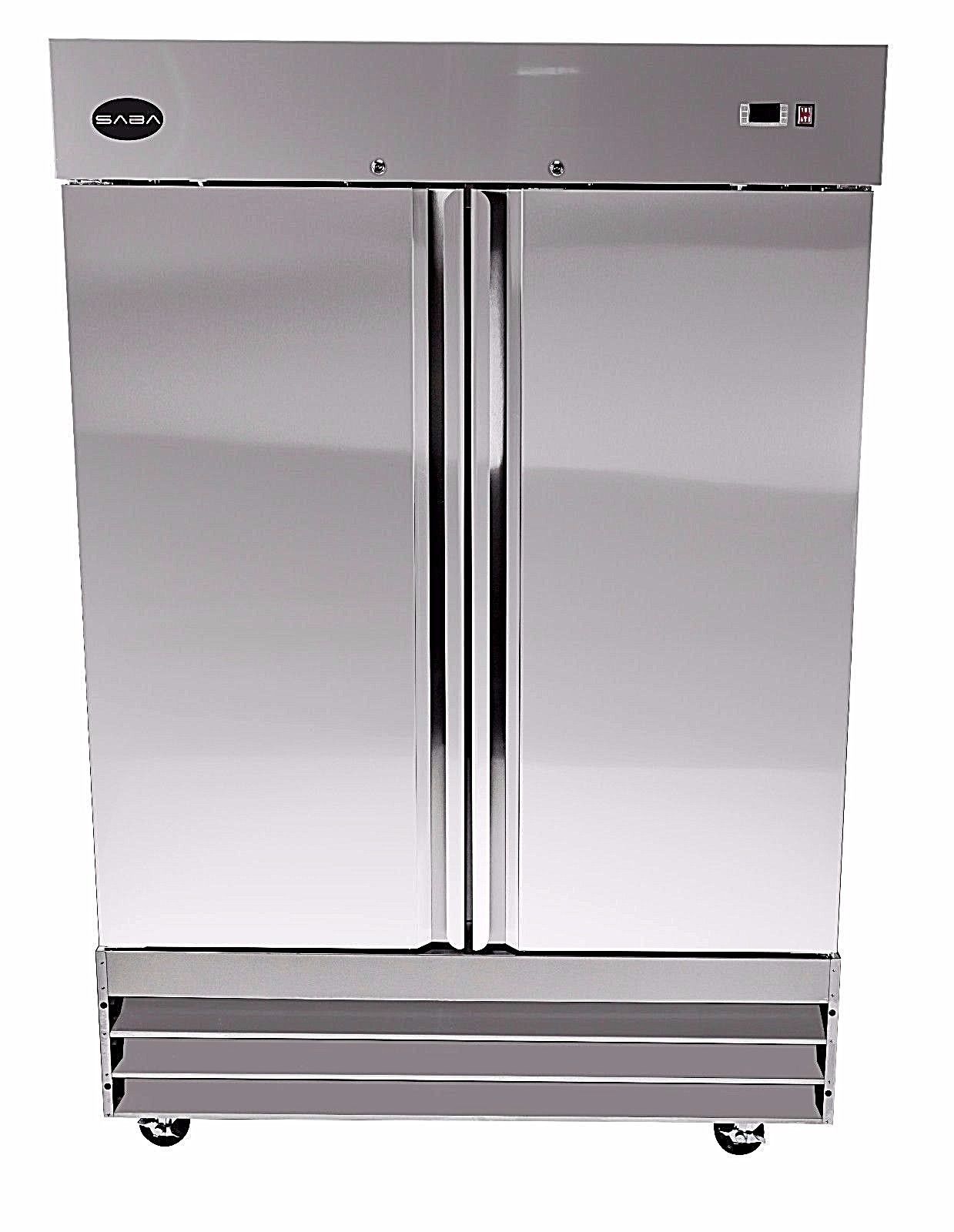 SABA Heavy Duty Commercial ReachIn Refrigerator (Two Door, Stainless