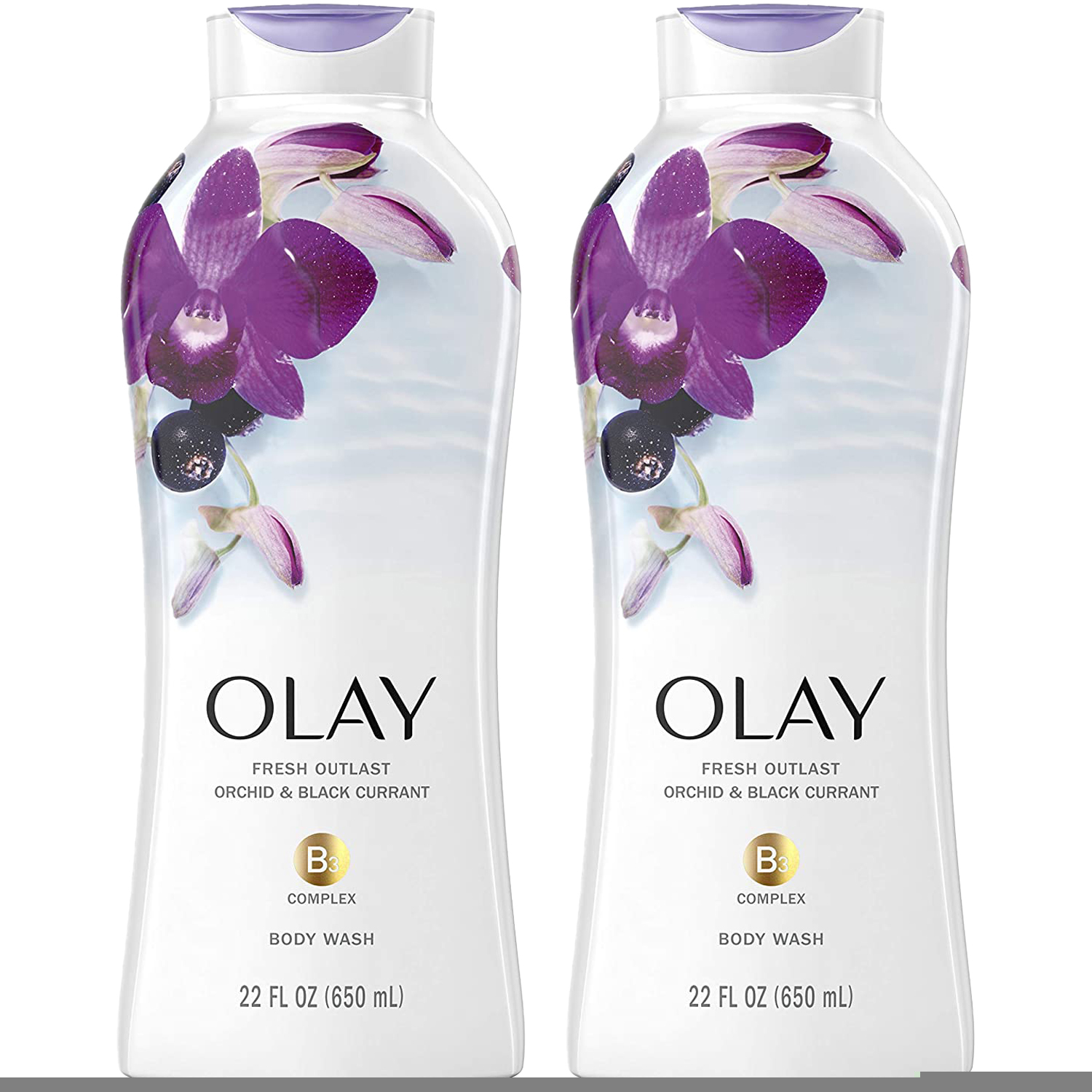 Pack of (2) New Olay Soothing Orchid 7 Black Currant Bodywash, 22 Fl Oz