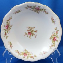 Johann Haviland Moss Rose Coupe Soup Bowl White Red Roses Gold Trim 7.5&quot; - $9.90
