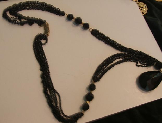 Primary image for Black Chains with Black and Gold Beaded Necklace