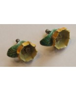 Ceramic Floral Screw Back Earrings - $9.99