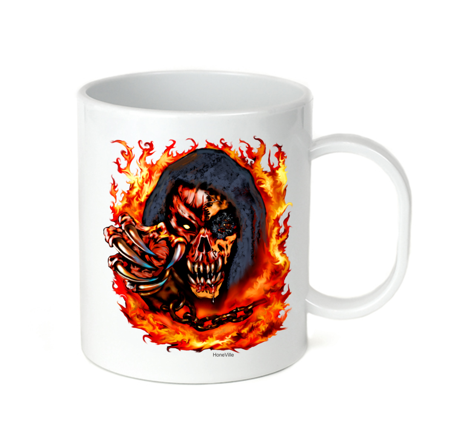 Coffee Cup Mug Travel 11 15oz Rebel Attitude Demon Skull Wicked Evil