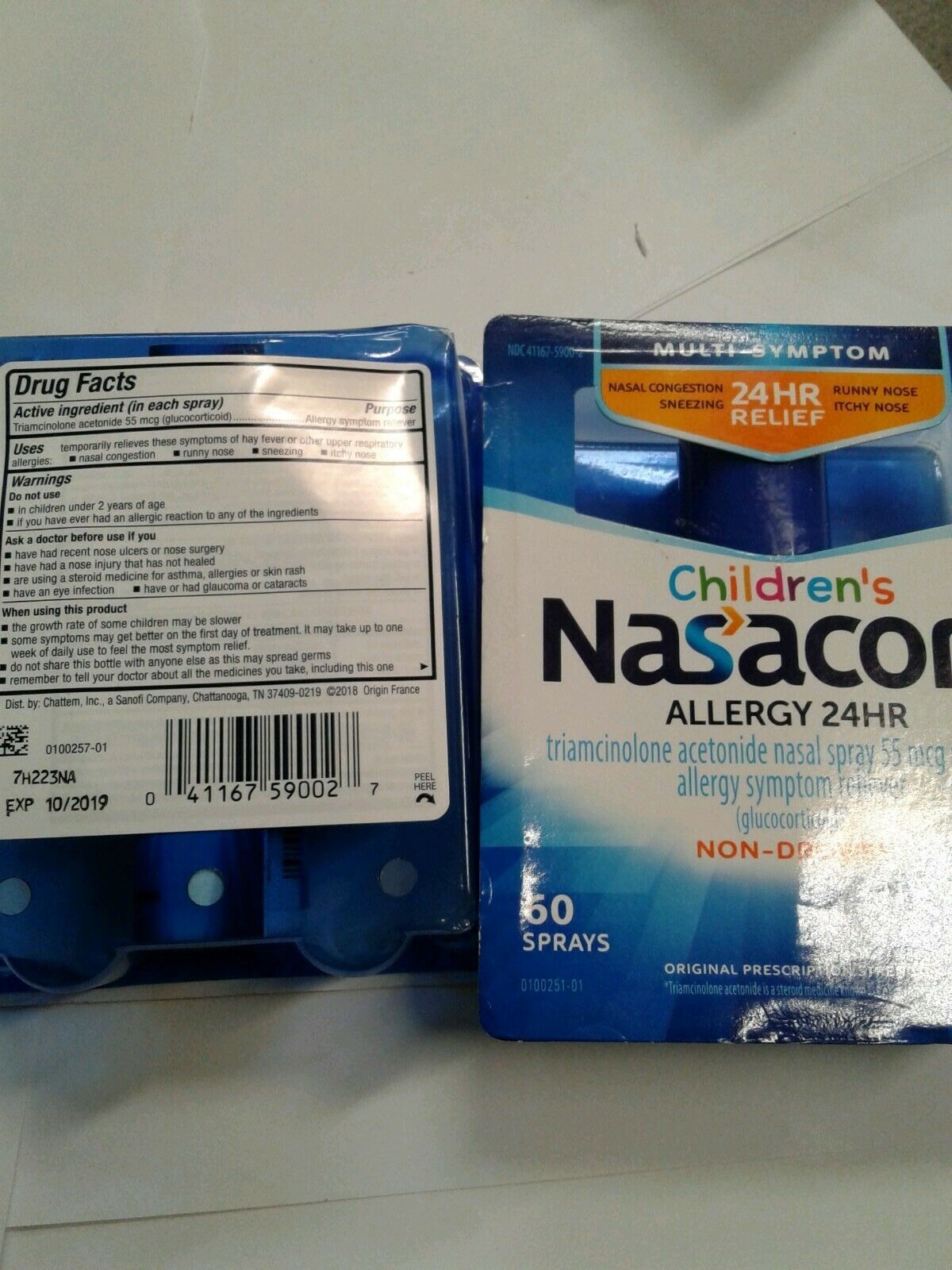 Nasacort Childrens Allergy 24Hr Nasal Spray 60Sprays 0.37oz (2 Pack