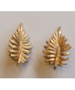 Gold Palm Leaf Earrings Brushed Gold - $9.99