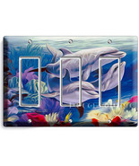 Dolphins happy family in tropical sea colorful ocean reef triple GFI lig... - $19.99